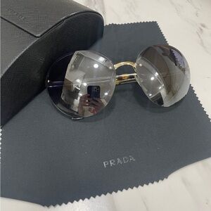 Prada Gold and Silver Round Sunglasses